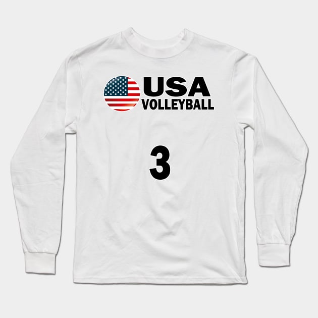 USA Volleyball #3 T-shirt Design Long Sleeve T-Shirt by werdanepo